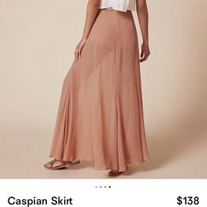 REFORMATION Caspian Skirt - Buff